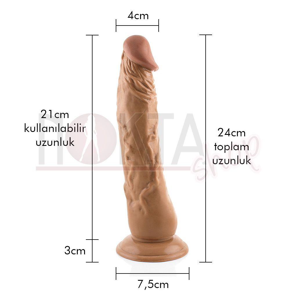 Amorita 20cm realistik dildo vantuzlu yumuşak gerçekçi yapay penis