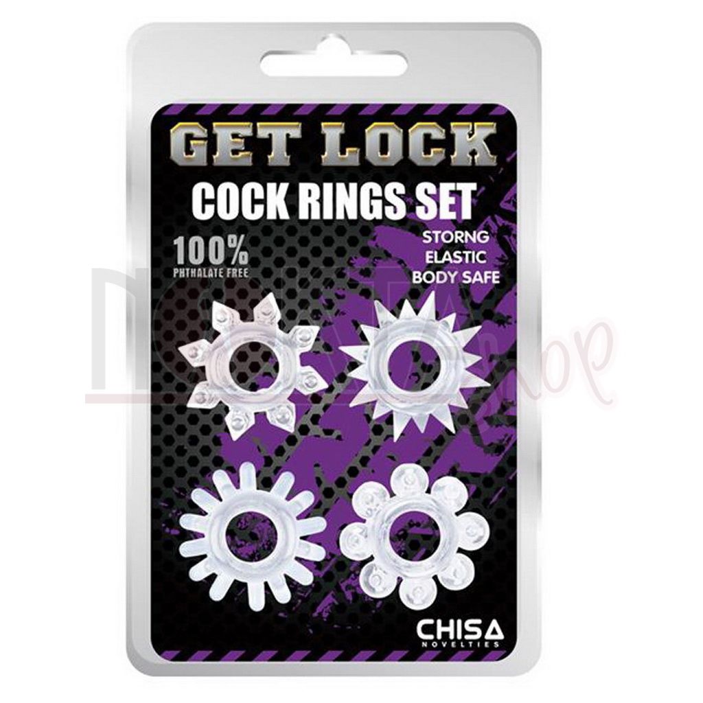 Get lock 4lü esnek silikon penis halkası set