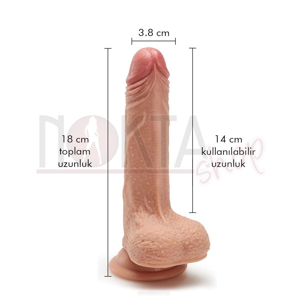 Luke 18cm çift katmanlı ultra gerçekçi realistik penis